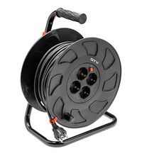 Derulator tambur PVC GTV, 4 prize, 2P+E, 50 metri, intrerupator 