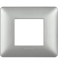 Rama decorativa aparataj modular Bticino, elipsa, 2M, argintiu, Matix, AM4802MSL