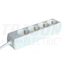 Prelungitor 4 posturi Tracon, 2P+E, 1.5 metri, alb, 16A, H