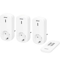 Set 3 stechere Orno, 2P+E, cu telecomanda, alb, 25 metri, 16A