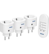 Set 3 stechere Orno, 2P+E, cu telecomanda, alb, 30 metri, 16A