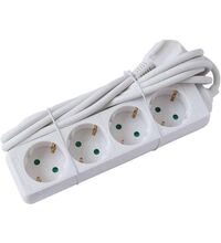 Prelungitor 4 posturi Strohm, 2P+E, 3 metri, alb, 16A, 3X1mmp