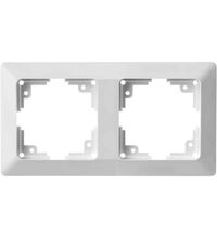 Rama decorativa aparataj unitar Emos, orizontala, 2 posturi, alb, A6004.0