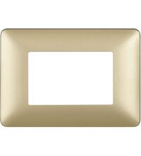 Rama decorativa aparataj modular Bticino, elipsa, 3M, auriu, Matix, AM4803MGL