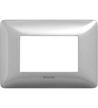 Rama decorativa aparataj modular Bticino, elipsa, 3M, argintiu, Matix, AM4803MSL