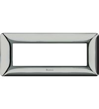 Rama decorativa aparataj modular Bticino, elipsa, 6M, crom lucios, Matix, AM4806GCR