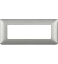 Rama decorativa aparataj modular Bticino, elipsa, 6M, argintiu, Matix, AM4806MSL