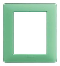 Rama decorativa aparataj modular Bticino, elipsa, 3+3M, verde opal, Matix, AM4826CVC