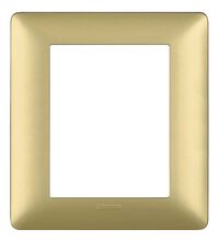 Rama decorativa aparataj modular Bticino, elipsa, 3+3M, auriu, Matix, AM4826MGL