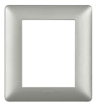 Rama decorativa aparataj modular Bticino, elipsa, 3+3M, argintiu, Matix, AM4826MSL