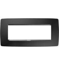 Rama decorativa aparataj modular Gewiss, elipsa, 6M, negru satinat, Chorus One, GW16106VN