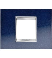 Rama decorativa aparataj modular Gewiss, rectangulara, 2M, albastru, Chorus Lux, GW16202MH