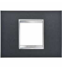 Rama decorativa aparataj modular Gewiss, rectangulara, 2M, ardezie, Chorus Lux, GW16202VA