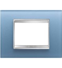 Rama decorativa aparataj modular Gewiss, rectangulara, 3M, albastru marin, Chorus Lux, GW16203CA