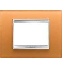 Rama decorativa aparataj modular Gewiss, rectangulara, 3M, ocru, Chorus Lux, GW16203CO