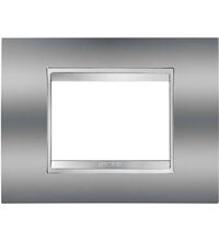 Rama decorativa aparataj modular Gewiss, rectangulara, 3M, crom, Chorus Lux, GW16203MC
