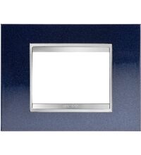 Rama decorativa aparataj modular Gewiss, rectangulara, 3M, albastru, Chorus Lux, GW16203MH