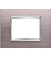 Rama decorativa aparataj modular Gewiss, rectangulara, 3M, aluminiu periat, Chorus Lux, GW16203MS