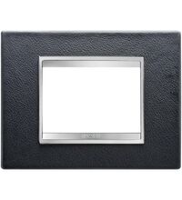 Rama decorativa aparataj modular Gewiss, rectangulara, 3M, negru, Chorus Lux, GW16203PN