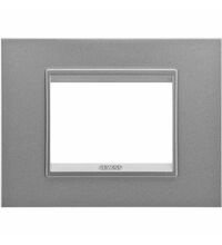 Rama decorativa aparataj modular Gewiss, rectangulara, 3M, aluminiu, Chorus Lux, GW16203XA
