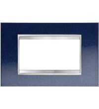 Rama decorativa aparataj modular Gewiss, rectangulara, 4M, albastru, Chorus Lux, GW16204MH