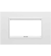 Rama decorativa aparataj modular Gewiss, rectangulara, 4M, alb, Chorus Lux, GW16204XB