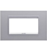 Rama decorativa aparataj modular Gewiss, rectangulara, 4M, titaniu, Chorus Lux, GW16204XT