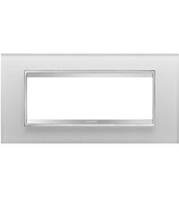 Rama decorativa aparataj modular Gewiss, rectangulara, 6M, transparent, Chorus Lux, GW16206CG