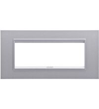 Rama decorativa aparataj modular Gewiss, rectangulara, 6M, titaniu, Chorus Lux, GW16206XT