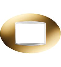 Rama decorativa aparataj modular Gewiss, elipsa, 3M, auriu, Chorus Art, GW16303MO