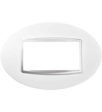 Rama decorativa aparataj modular Gewiss, elipsa, 4M, alb, Chorus Art, GW16304TB