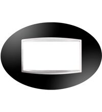 Rama decorativa aparataj modular Gewiss, elipsa, 4M, negru, Chorus Art, GW16304TN