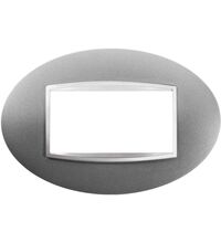 Rama decorativa aparataj modular Gewiss, elipsa, 4M, titaniu, Chorus Art, GW16304VT