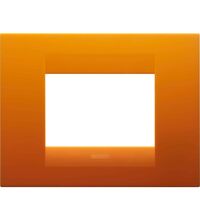 Rama decorativa aparataj modular Gewiss, rectangulara, 3M, portocaliu, Chorus Geo, GW16403TO