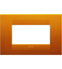 Rama decorativa aparataj modular Gewiss, rectangulara, 4M, portocaliu, Chorus Geo, GW16404TO