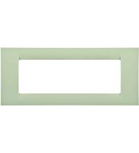 Rama decorativa aparataj modular Gewiss, rectangulara, 6M, verde deschis, Virna, GW22146
