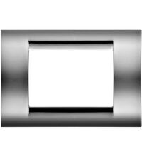 Rama decorativa aparataj modular Gewiss, rectangulara, 3M, crom, Virna, GW22253
