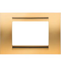 Rama decorativa aparataj modular Gewiss, rectangulara, 1M, auriu, Virna, GW22261