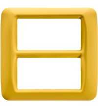Rama decorativa aparataj modular Gewiss, elipsa, 8M, galben, Top System, GW22587