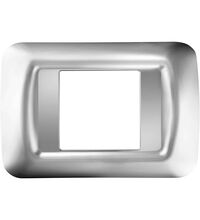 Rama decorativa aparataj modular Gewiss, elipsa, 2M, crom metalizat, Top System, GW22652