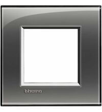 Rama decorativa aparataj modular Bticino, rectangulara, 2M, gri londonez, Living-light, LNA4802KF
