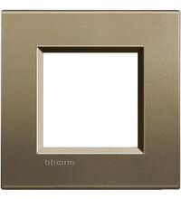 Rama decorativa aparataj modular Bticino, rectangulara, 2M, bronz matase, Living-light, LNA4802SQ