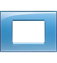 Rama decorativa aparataj modular Bticino, rectangulara, 3M, albastru deep, Living-light, LNA4803AD