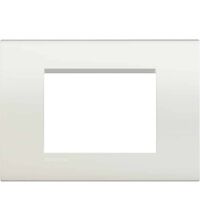 Rama decorativa aparataj modular Bticino, rectangulara, 3M, alb neutru, Living-light, LNA4803BI