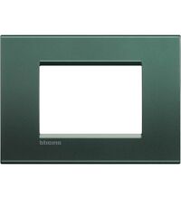 Rama decorativa aparataj modular Bticino, rectangulara, 3M, verde matase, Living-light, LNA4803PK