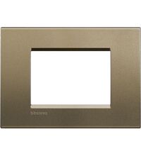 Rama decorativa aparataj modular Bticino, rectangulara, 3M, bronz matase, Living-light, LNA4803SQ