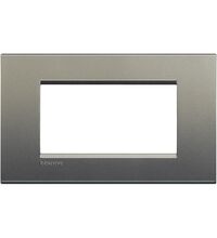 Rama decorativa aparataj modular Bticino, rectangulara, 4M, argintiu matase, Living-light, LNA4804AE