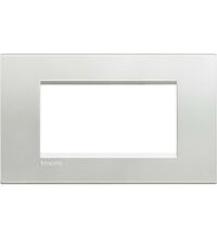 Rama decorativa aparataj modular Bticino, rectangulara, 4M, argintiu natural, Living-light, LNA4804AG