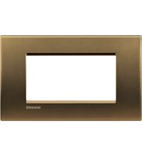 Rama decorativa aparataj modular Bticino, rectangulara, 4M, bronz metal, Living-light, LNA4804BZ