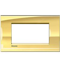Rama decorativa aparataj modular Bticino, rectangulara, 4M, auriu metal, Living-light, LNA4804OA